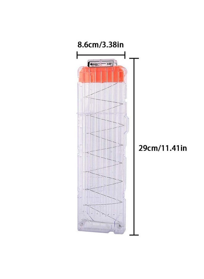 Hosim Bullet Clip Soft Bullet Magazine For Blaster Kid'S Toy Gun Ammo Cartridge Dart Gun Clips (3 Pcs 18 Trans)  - Image 2