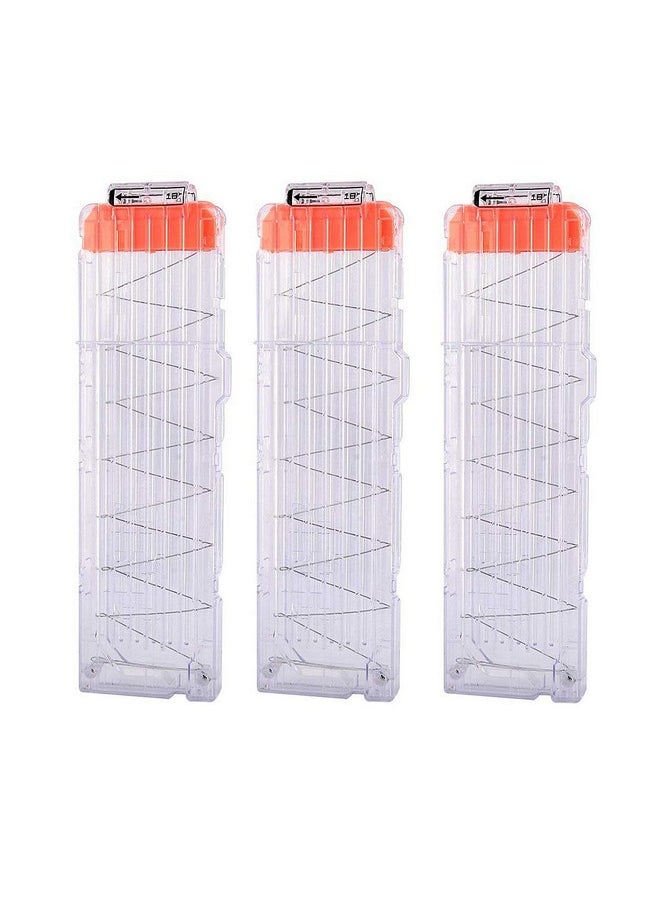Hosim Bullet Clip Soft Bullet Magazine For Blaster Kid'S Toy Gun Ammo Cartridge Dart Gun Clips (3 Pcs 18 Trans)  - Image 1