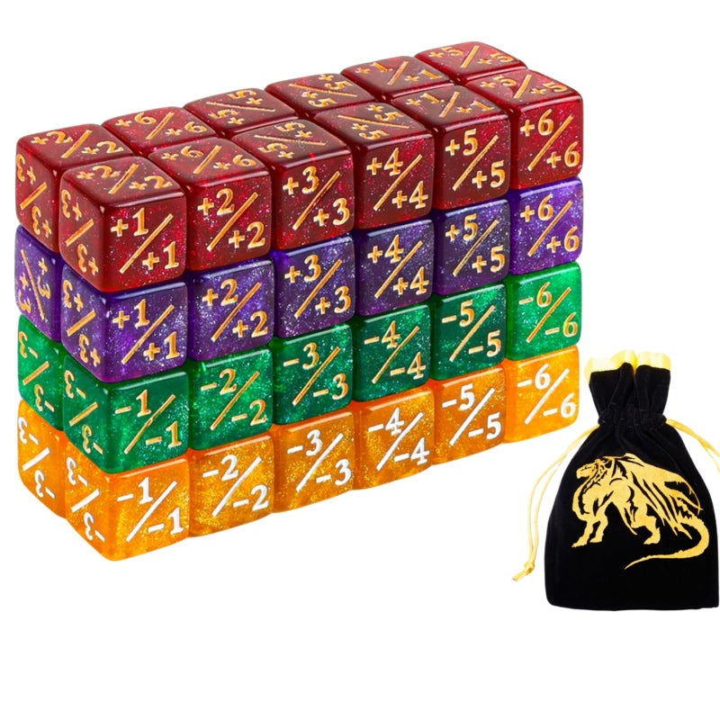 PUGED Color MTG Counter Dice Set Keyword Shield Life Counters with Dice Storage Bag for MTG TGG Table Games Small - Image 3