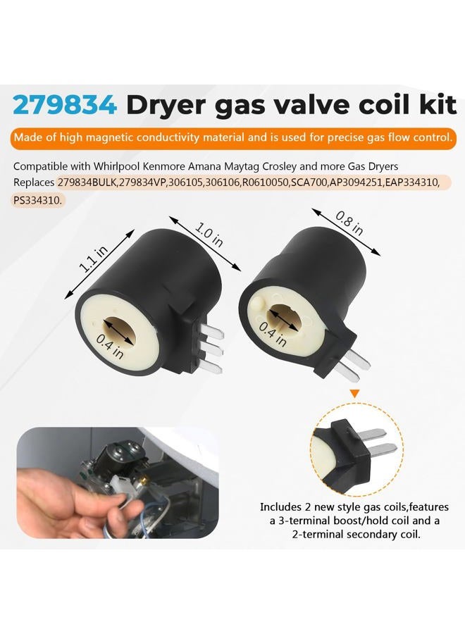Blutoget 338906 Gas Dryer Flame Sensor 279834 Gas Valve Solenoid Coils 279311 Ignitor Kit - Gas Dryer Repair Kit - Compatible with Whirlpool, Ken-more Dryers - Replaces WP338906 AP3094251 PS334310 - Image 5