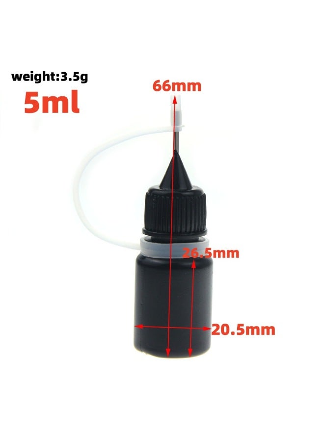 Make-up Water Is Bottled 5ml 10ML 20ml 50ml Syringe Bottle Pointed Mouth Empty Bottle PET Bottle Dispensing Bottle-Color:5ml Needle Tube Light-proof Bottle  - Image 1