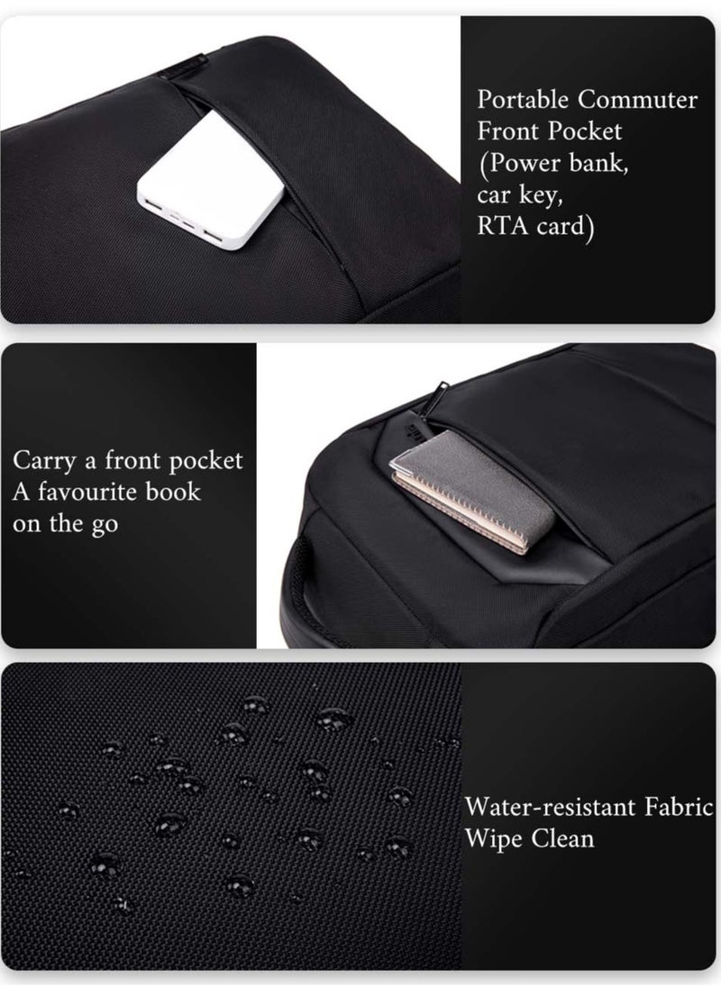 ARCTIC HUNTER - Business Laptop Bag, Classic Waterproof Travel Backpack Fits 15.6 Inch Computer Notebook with Inner Organizer for Men, Black - Image 1