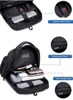 ARCTIC HUNTER Business Laptop Bag, Classic Waterproof Travel Backpack Fits 15.6 Inch Computer Notebook with Inner Organizer for Men, Black  - Image 5