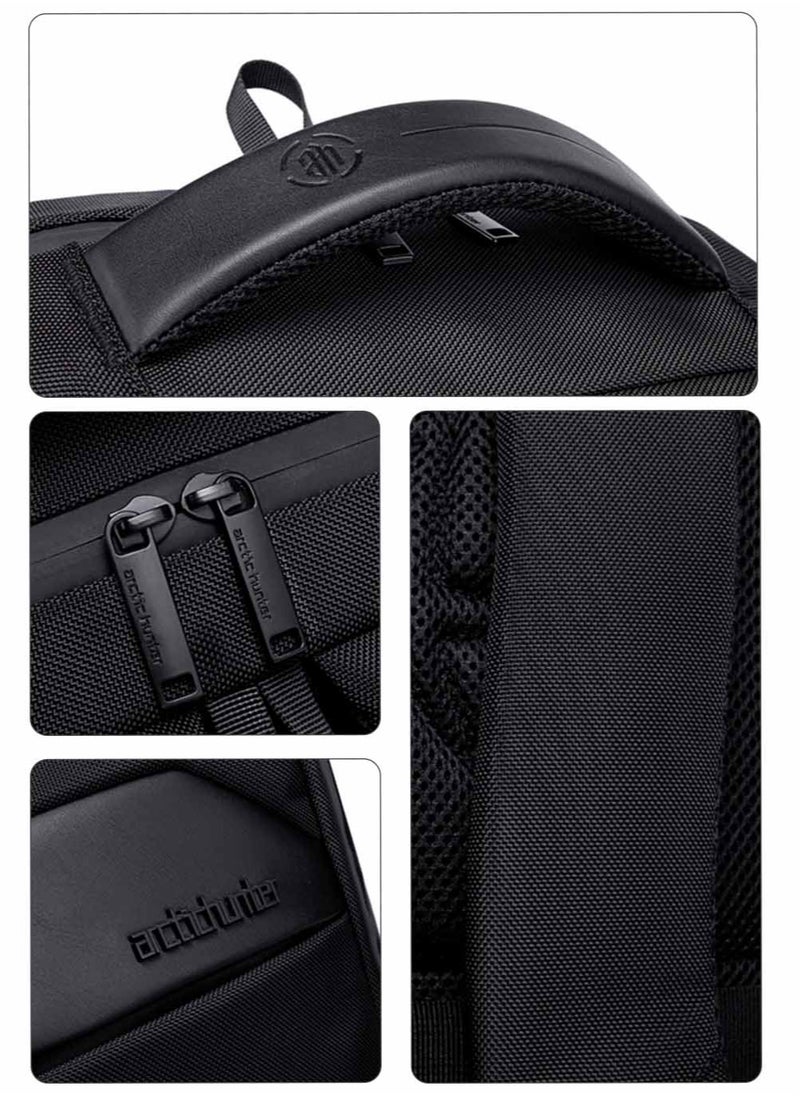ARCTIC HUNTER - Business Laptop Bag, Classic Waterproof Travel Backpack Fits 15.6 Inch Computer Notebook with Inner Organizer for Men, Black - Image 1