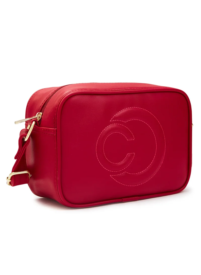 CAPRESE Caprese Dora Solid Burgundy Faux Leather Medium Sling Bag