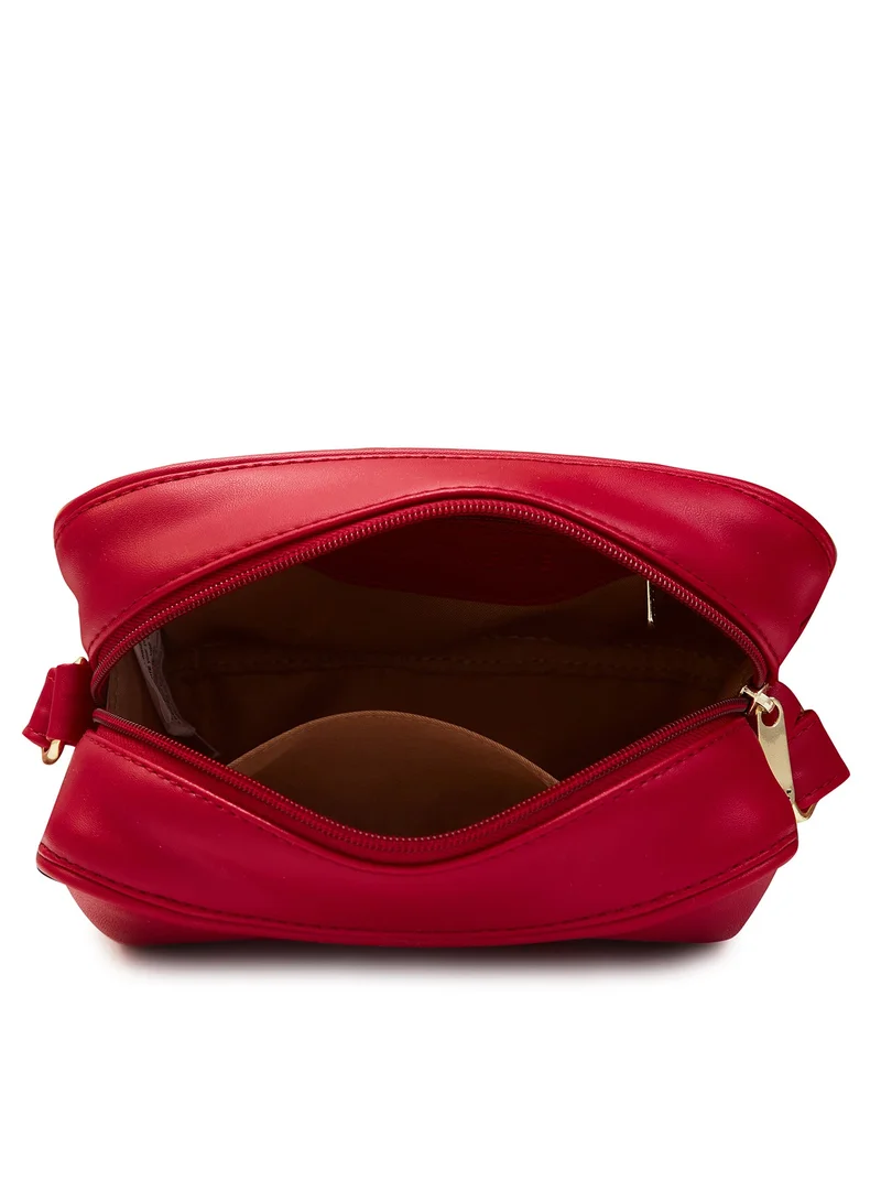 CAPRESE Caprese Dora Solid Burgundy Faux Leather Medium Sling Bag