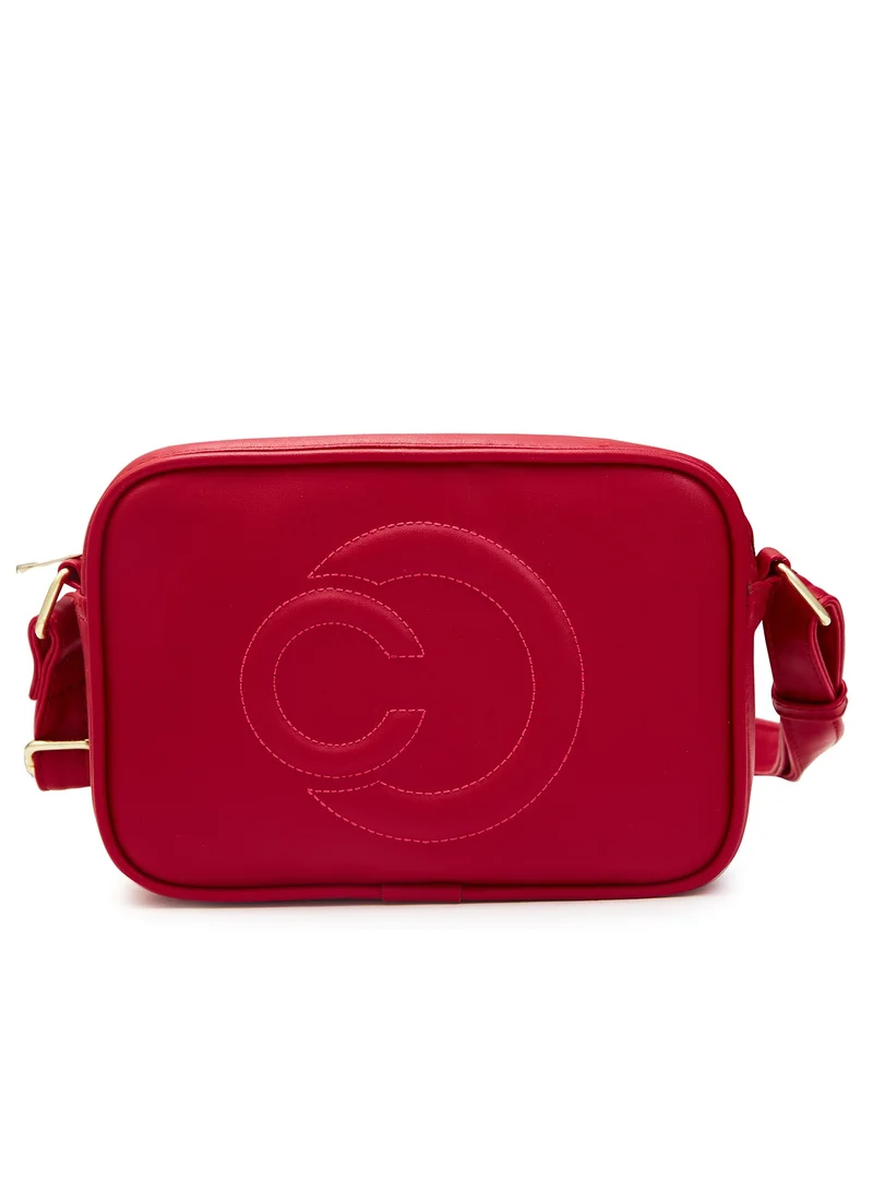 CAPRESE Caprese Dora Solid Burgundy Faux Leather Medium Sling Bag