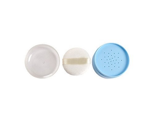 SYBL 1PCS Empty Storage Body Talcum Powder Container with Sifter and Powder Puffs Make-up Loose Powder Box Case Holder for Home and Travel(Blue) - Image 2