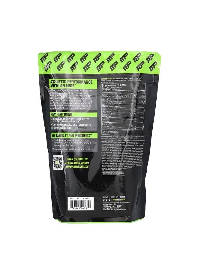 MusclePharm Assault Energy  Strength Pre Workout Blue Raspberry 12.1 oz 344 g - Image 2