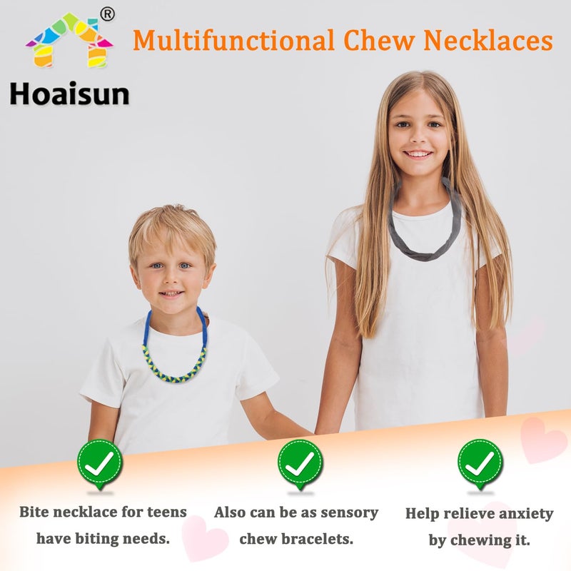 Hoaisun Chew Necklaces for Sensory Boys, Terry Cloth Chewy Necklace Sensory Kids with Chewing, Teething, Biting, Fabric Absorbent Autism Sensory Products with ADHD,SPD, Fidgeting, Anxiety - Image 3