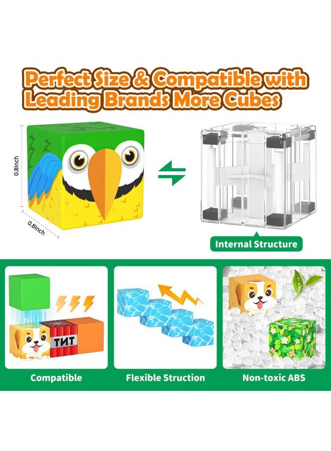 Matchtiles Magnetic Blocks, 100PCS Magnetic Building Blocks Magnet Cube Toys Stacking, Build Forest World Set, STEM Montessori Sensory Toys for Kids Boys Girls Age 3 4 5 6 7 8 9 10 Easter Birthday Gifts - Image 3
