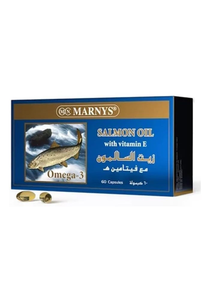 Marnys Salmon Oil with Vitamin E - 60 Capsules - Image 2