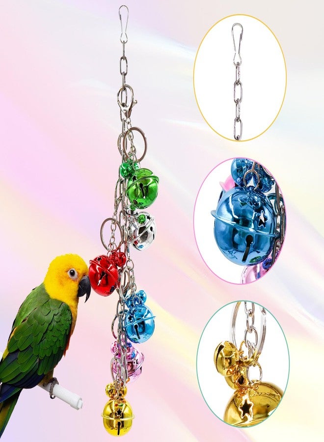 Oooct Bird Swing Bells Toys, Colorful Parrot Metal Bells, Hanging Bird Chewing Toys, Bird Cage Accessories, Suitable for Small to Medium Birds Budgie Lovebirds Conures Parakeets Cockatiels - Image 3