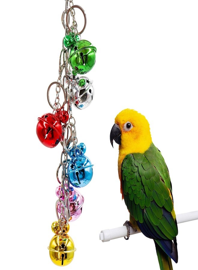 Oooct Bird Swing Bells Toys, Colorful Parrot Metal Bells, Hanging Bird Chewing Toys, Bird Cage Accessories, Suitable for Small to Medium Birds Budgie Lovebirds Conures Parakeets Cockatiels - Image 2