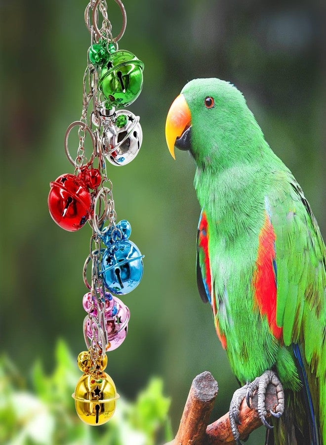 Oooct Bird Swing Bells Toys, Colorful Parrot Metal Bells, Hanging Bird Chewing Toys, Bird Cage Accessories, Suitable for Small to Medium Birds Budgie Lovebirds Conures Parakeets Cockatiels - Image 5