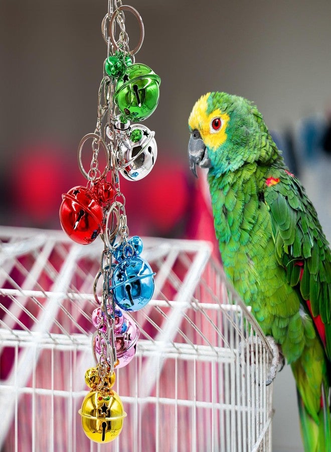 Oooct Bird Swing Bells Toys, Colorful Parrot Metal Bells, Hanging Bird Chewing Toys, Bird Cage Accessories, Suitable for Small to Medium Birds Budgie Lovebirds Conures Parakeets Cockatiels - Image 4