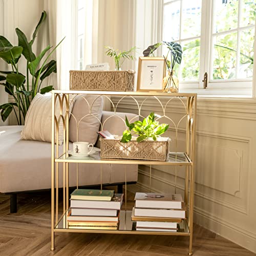 Mkono Macrame Storage Baskets Boho Decor Box Handmade Woven Decorative Countertop Toilet Tank Shelf Cabinet Organizer for Bedroom Livingroom Home, Set of 2, Brown - Image 4
