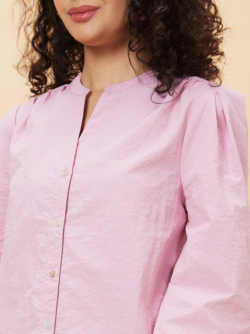 globus Globus Women Mandarin Collar Flared Sleeves Shirt Style Top  - Image 5