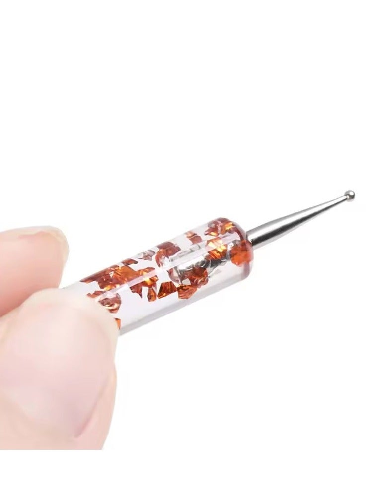 Goolsky 5pcs/Set Dual-Ended Nail Art Dotting Pen With Rhinestones Handle 3D UV Gel Liner Flower Pattern Drawing Painting Brush Tool Kits - Image 4