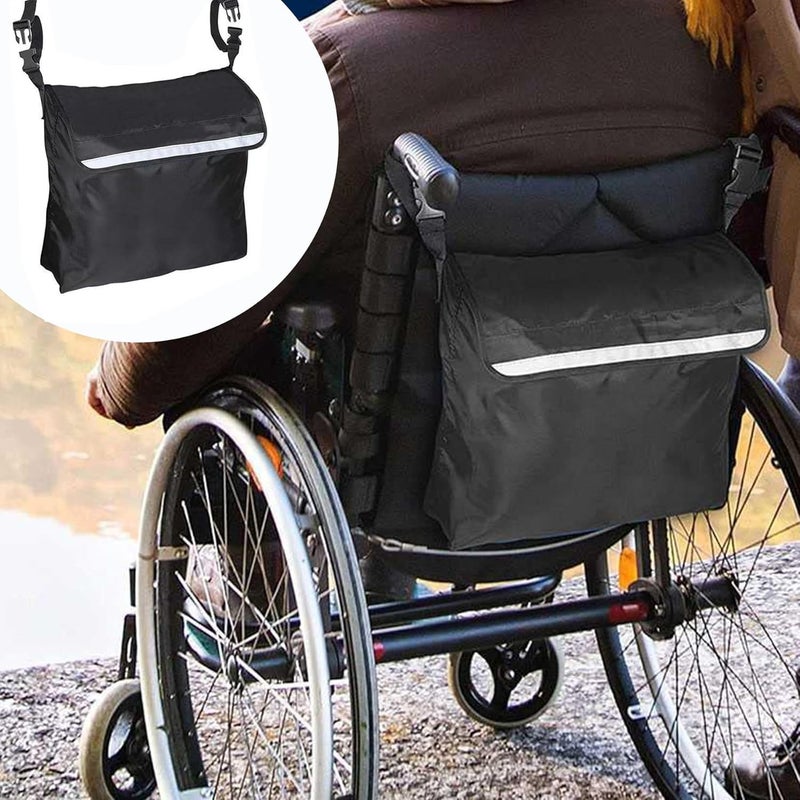 AUSTYLCO Wheelchair Bag,Wheelchair Backpack Bag,Waterproof,Machine Washable,Wheel Chair Storage Tote Accessory-Large Capacity with Reflective Stripe for Walker Rollator Wheelchair Transport Chair - Image 1