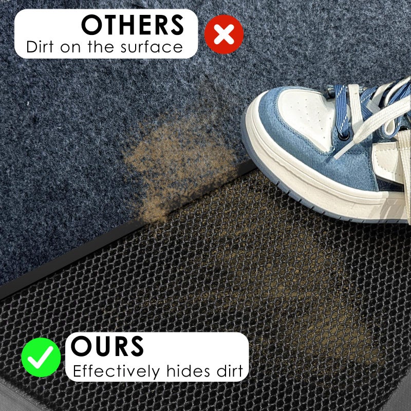 Azadx Indoor Outdoor Door Mat 23"x 35" Doormat for Entry Heavy Duty Front Door Mat Stretch Mesh Dirt Trapper Welcome Doormats Non-Slip Backing Entrance Mats for Home Commercial Floor Mats, Black Grey - Image 5
