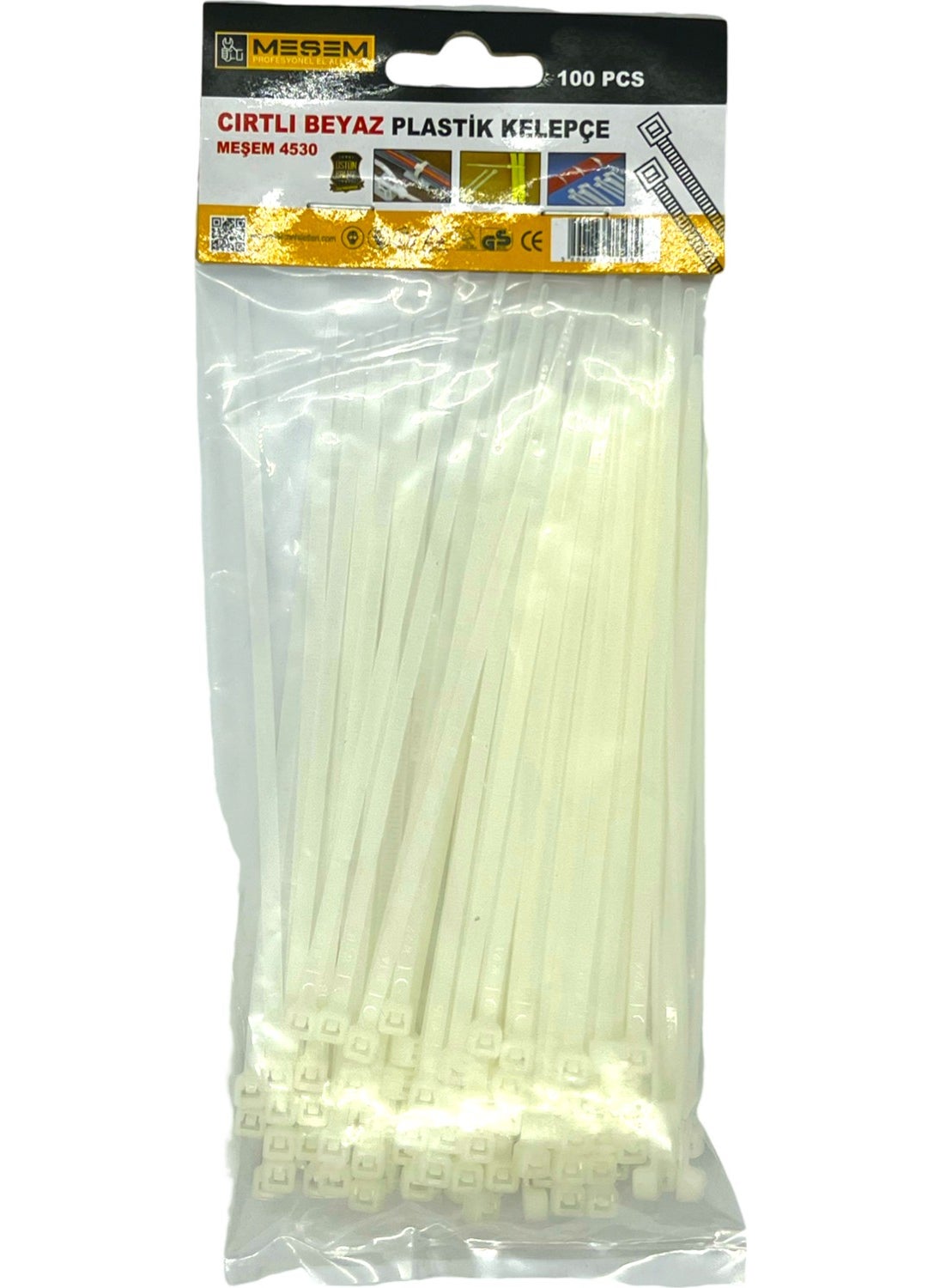 Meşem Oak | Cable Tie, 100-PIECE PACK Plastic Clamp [3.6 Mm, 250 Mm, White]  - Image 3