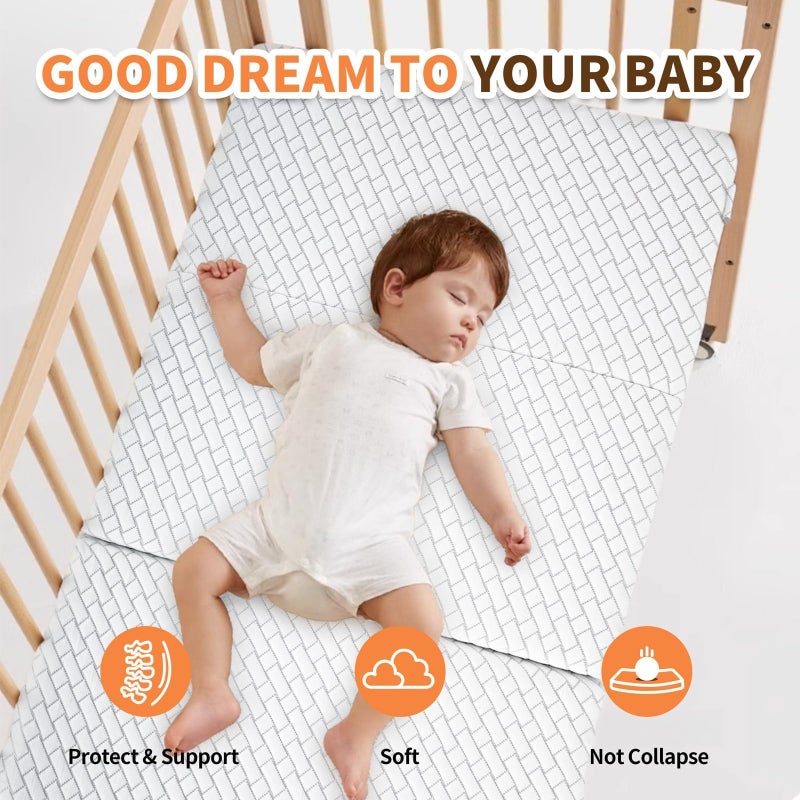 HREVAI Pack and Play Mattress,High Density Soft&Firm Dual Sided Memory Foam 38"x26" Pack N Play Mattress Pad,Baby Portable Breathable Mattress for Pack N Play with Non-Slip Removable Cover - Image 4