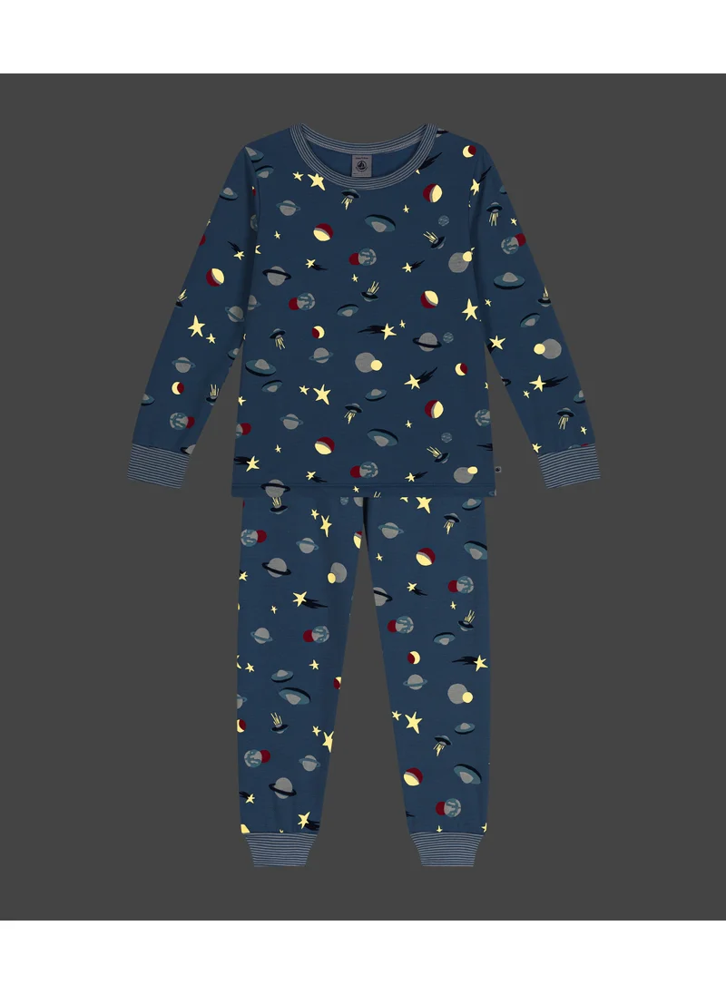 Petit Bateau Children's space print brushed fleece pyjamas
