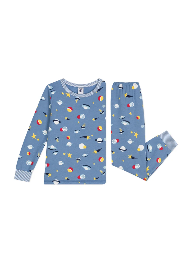 Petit Bateau Children's space print brushed fleece pyjamas