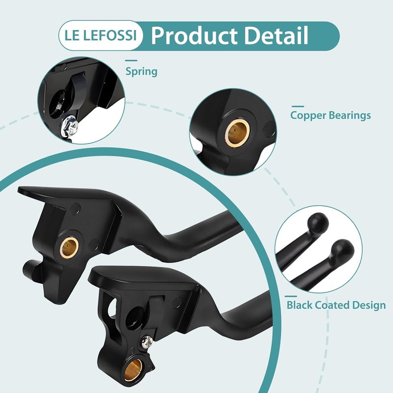 LE LEFOSSI Black Brake Clutch Hand Lever for Harley Davidson - Image 4