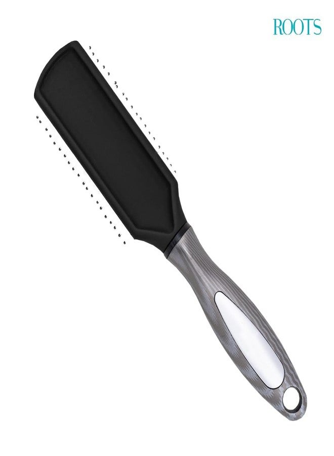 ROOTS Truglam Grey Flat Hair Brush | Soft Tip Flexible Bristles | Prevent Scalp Scraping & Cuticle Damage | Quick Detangling | For All Hair Types | For Men & Women | Length - 9 Inch, Model No - SLV44 - Image 2