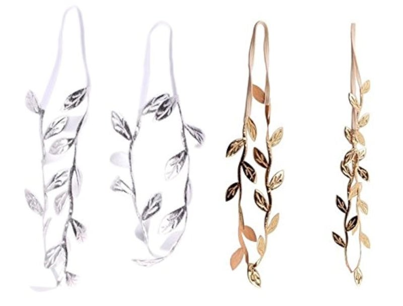 yueton 4pcs Gold and Silver Leaves Headwear Hair Bands Headbands - Image 1