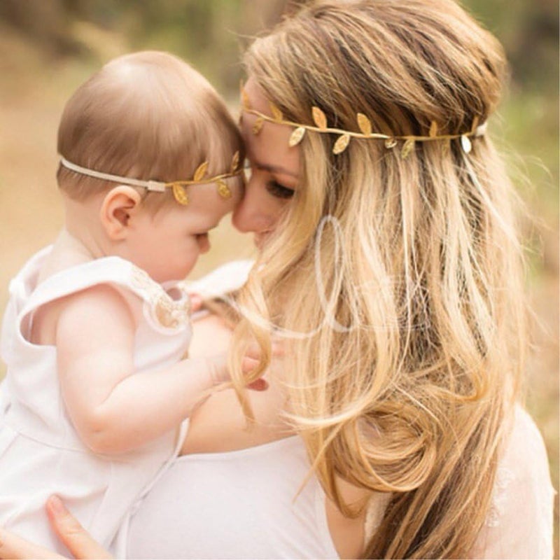 yueton 4pcs Gold and Silver Leaves Headwear Hair Bands Headbands - Image 5