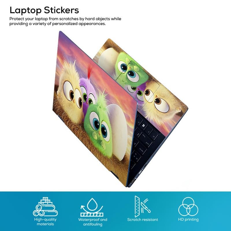 Galaxsia Birds Full Vinyl Laptop Skin/Sticker/Cover for 14 Inches Laptops Laminated-Removable-HD Quality Compatible for Hp-Dell-Sony-Lenovo-Asus etc.(13.8x9.6 Inches) - Image 2