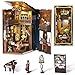 CCCDF Book Nook Kit DIY Miniature Dollhouse Booknook Kit 3D Wooden Puzzle Bookend Bookshelf Insert Decor with LED Light for Teens and Adults Pianist with Nightingale - Image 2