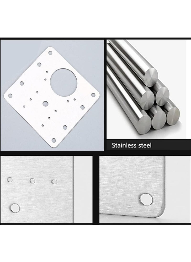 YOUGE 12PCS Cabinet Hinge Repair Plate,Stainless Steel Hinge Repair Brackets Kit with Fixing Screws,Cabinet Hinge Repair Plate for Kitchen Cupboard Door  - Image 3