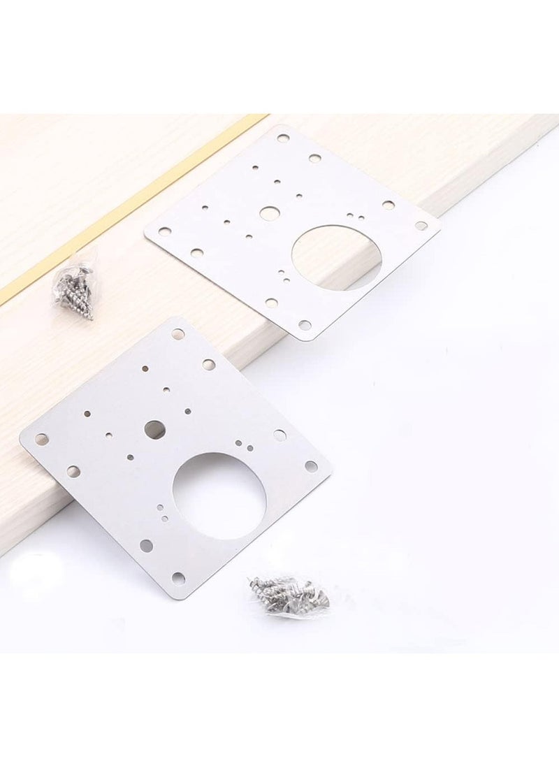 YOUGE 12PCS Cabinet Hinge Repair Plate,Stainless Steel Hinge Repair Brackets Kit with Fixing Screws,Cabinet Hinge Repair Plate for Kitchen Cupboard Door  - Image 4