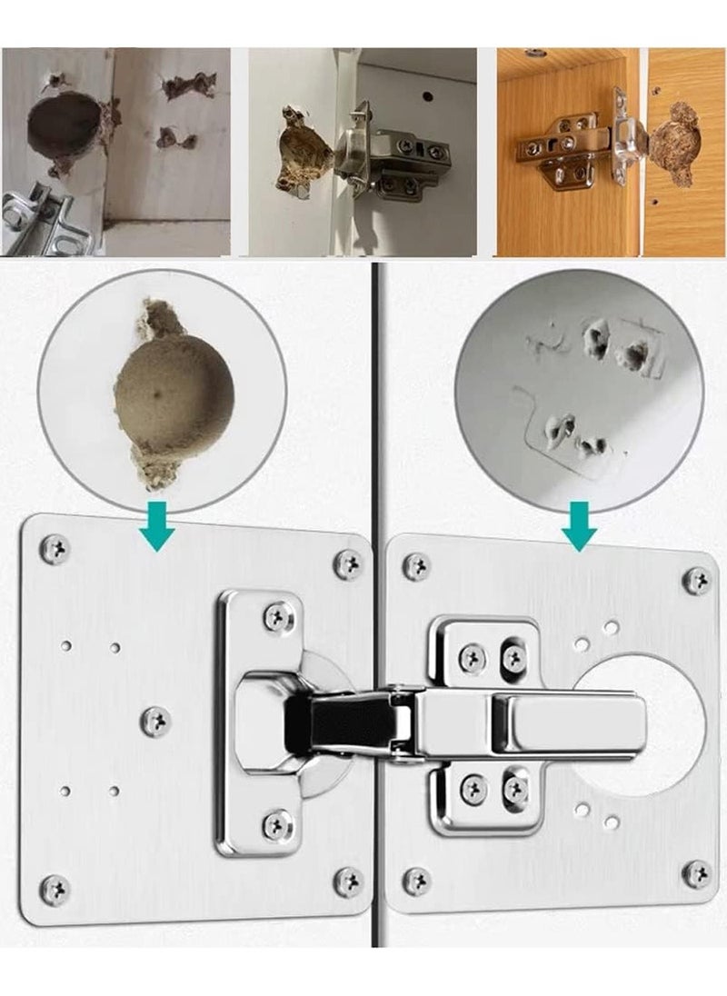 YOUGE 12PCS Cabinet Hinge Repair Plate,Stainless Steel Hinge Repair Brackets Kit with Fixing Screws,Cabinet Hinge Repair Plate for Kitchen Cupboard Door  - Image 5
