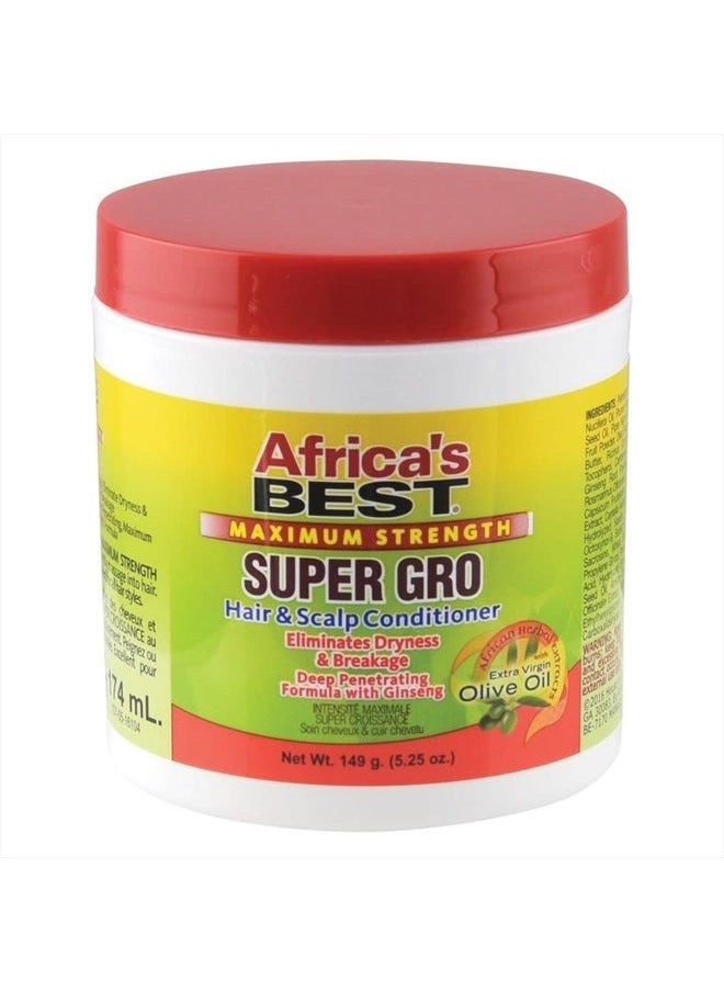 Africa's BEST Maximum Strength Super Gro Hair & Scalp Conditioner, 5.25 oz 