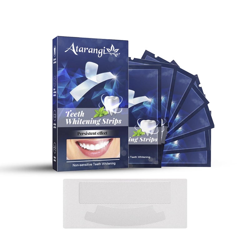 Atarangi Teeth Whitening Strips - 14 PCS (7 Pairs) - Helps Remove Surface Stains from Coffee, Tea & Smoking - Easy Apply & Fresh Mint Flavour - Image 1