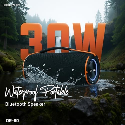 Dolphin DR-60 30W Waterproof Portable Bluetooth Speaker | Perfect for Outdoor Adventures Like Hiking, Beach, Pool, or Shower, Bedroom, Garage - Image 3