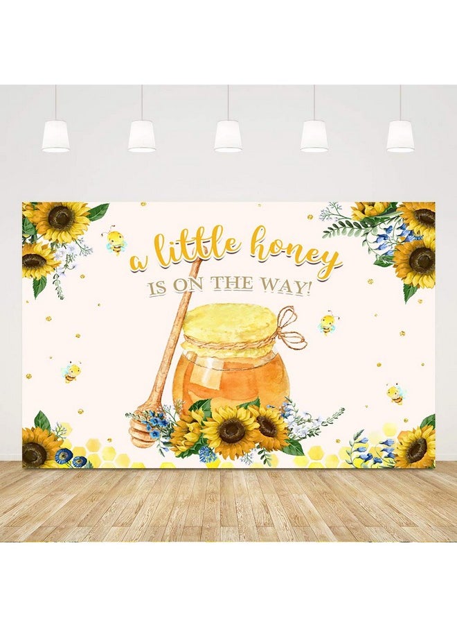 Ticuenicoa - A Little Honey Is On The Way Baby Shower Backdrop For Girl And Boy Honey Sunflower Baby Shower Background For Photography Bee Theme Photo Booth Props Babyshower Banner Birthday Decors 5X3Ft - Image 1
