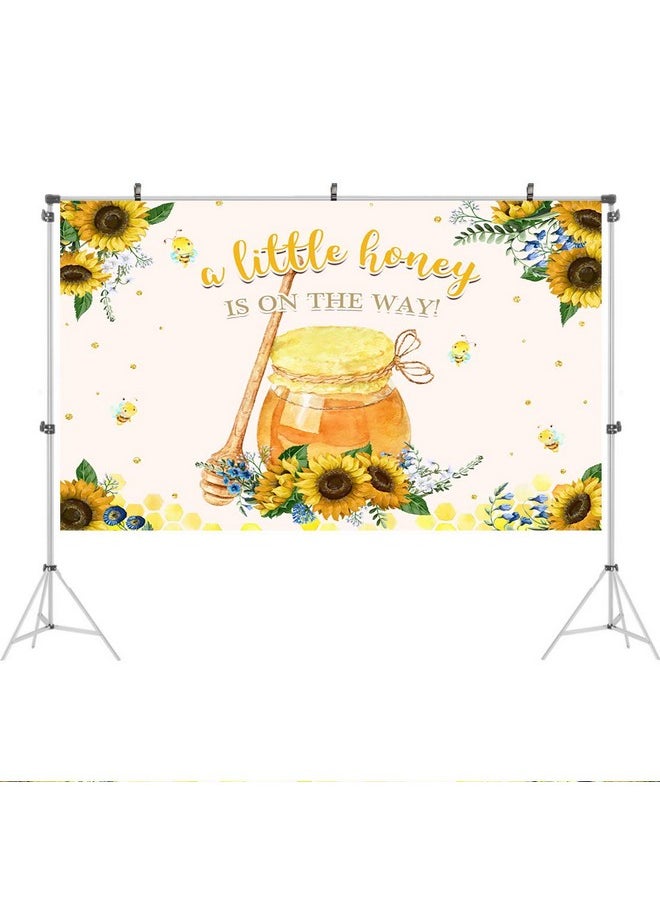 Ticuenicoa - A Little Honey Is On The Way Baby Shower Backdrop For Girl And Boy Honey Sunflower Baby Shower Background For Photography Bee Theme Photo Booth Props Babyshower Banner Birthday Decors 5X3Ft - Image 1