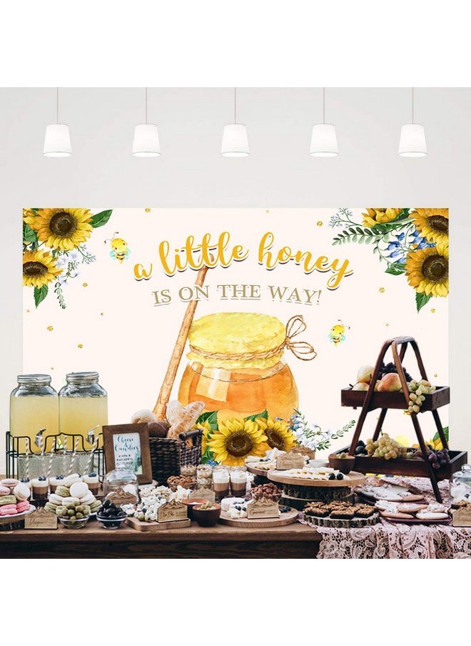 Ticuenicoa - A Little Honey Is On The Way Baby Shower Backdrop For Girl And Boy Honey Sunflower Baby Shower Background For Photography Bee Theme Photo Booth Props Babyshower Banner Birthday Decors 5X3Ft - Image 1