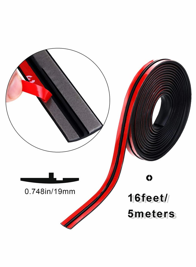 Generic Car Sealing Strip of Windshield Weather Rubber Sealing Car Front Windshield Strip T Shape Sealing Strip Automotive Door Sealing Strip for Car Truck Door Window Decor  19 Feet  - Image 1