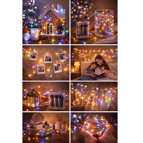 HUMAIZAR Multi-Color Battery Operated Fairy Lights – Decorative LED String Lights for Ramadan Decorations, Mother’s Day Gift, Christmas, Birthday Party, Bedroom, Room Decor, Gift Hampers, (Pack of 1) - Image 3