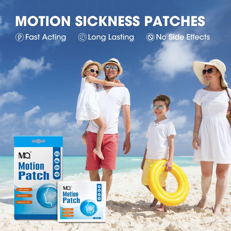 MQ Motion Sickness Patch,20 Count,Non Drowsy Sea Sickness Patches Behind Ear for Cruise Ship Travel, Waterproof Car Sick Patches Fast Acting & Long Last 72H - Image 2