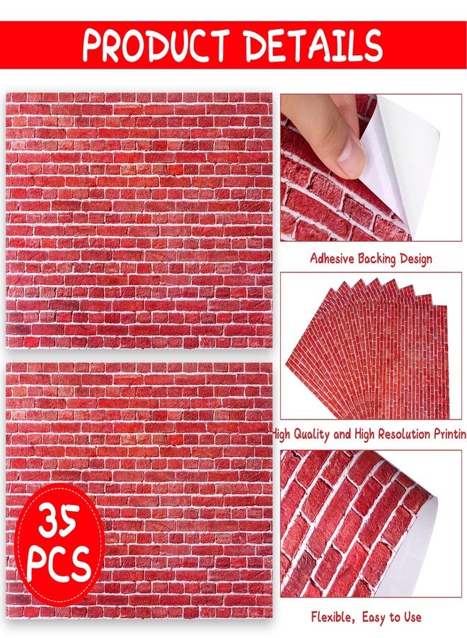 Furbeko 35 Pcs Miniature Dollhouse Wallpaper Self-Adhesive Mini DIY Floorboards Wall Paper Real Life DIY Decoration for Dollhouse - Image 3