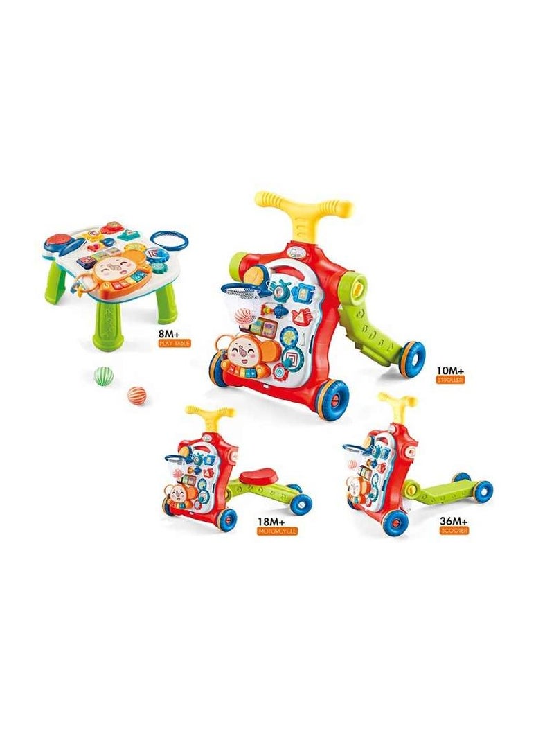 5-in-1 Multi-Function Baby Activity Walker, Play Table, Balance Bike, and Scooter - Image 1