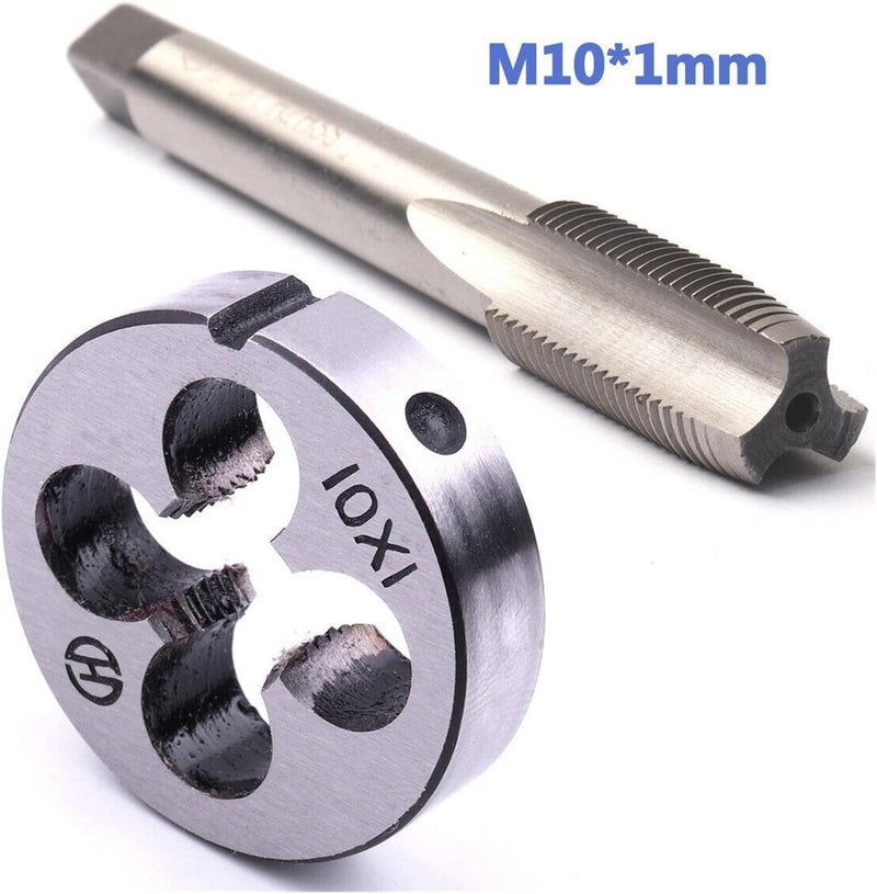 Machine Thread Tap and Round Die M10/M12/M14/M16/M15/M18/M20 Screw Thread Metric Tap Die Set Right Hand HSS Machine Threading Taper Plug Round(Black) - Image 3